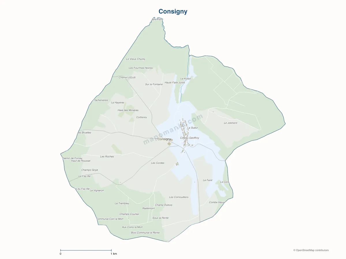 Carte de Consigny à personnaliser