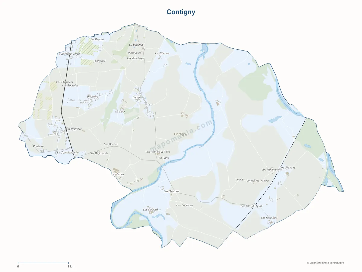Carte de Contigny à personnaliser