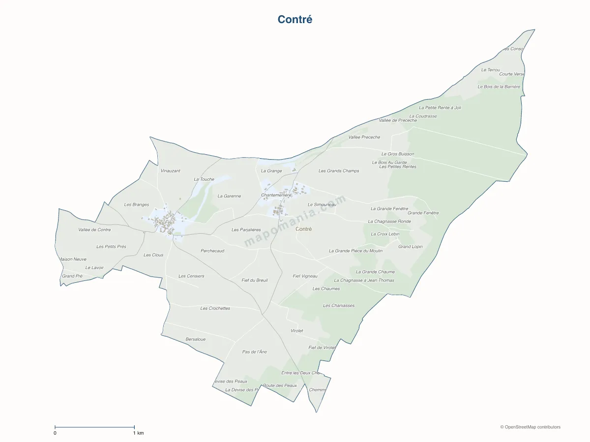 Carte de Contré à personnaliser