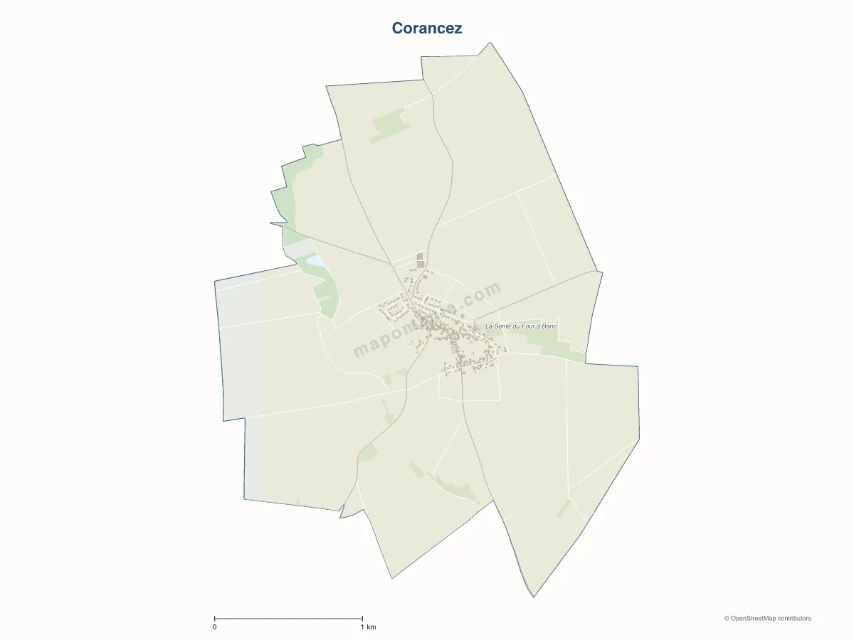 Carte de Corancez à personnaliser