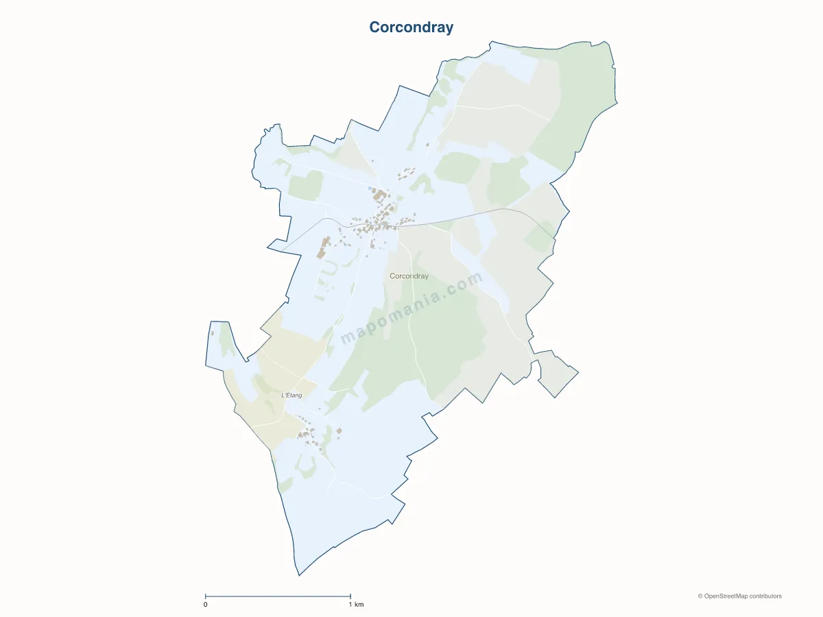 Carte de Corcondray à personnaliser