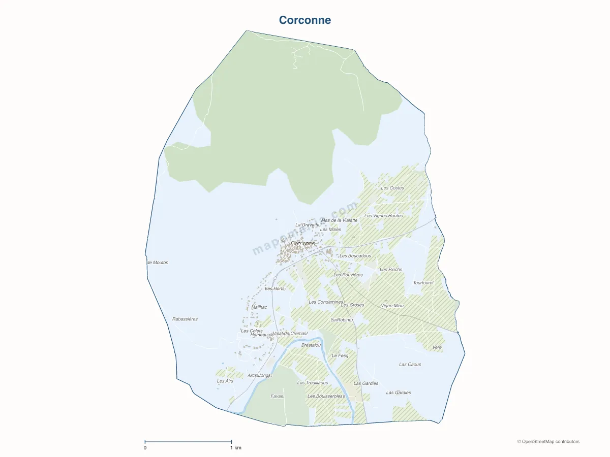 Carte de Corconne à personnaliser