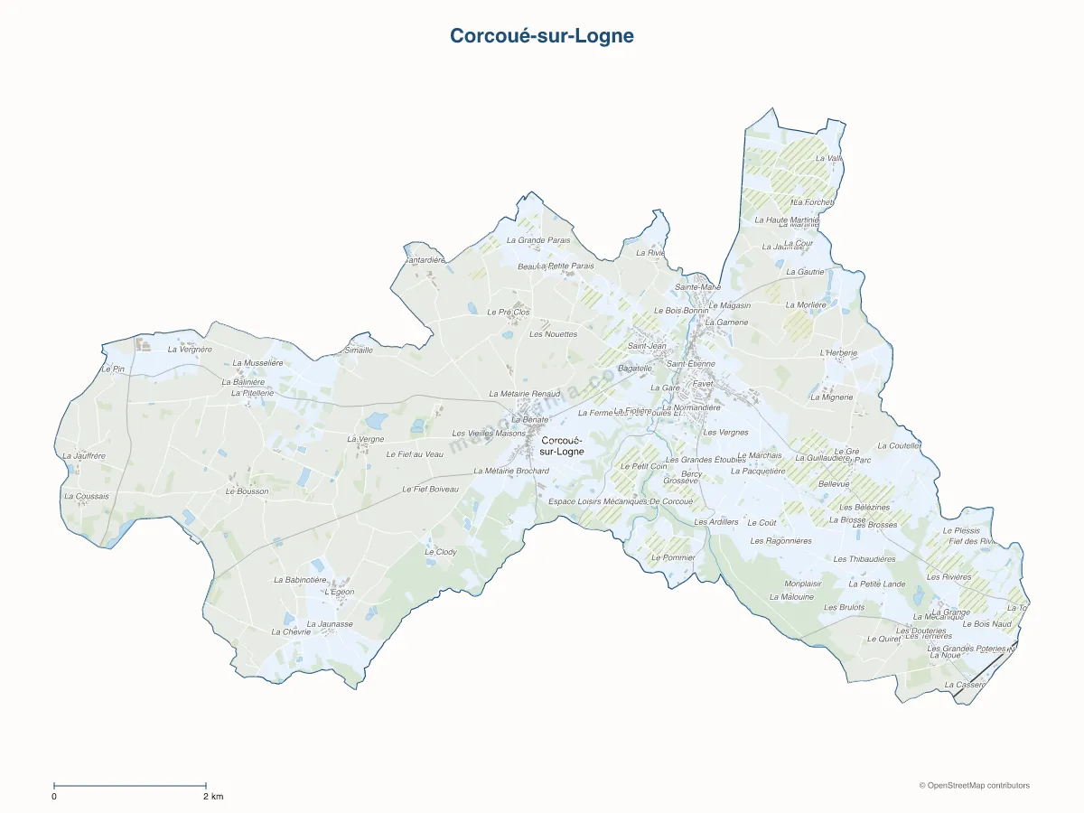 Carte de Corcoué-sur-Logne à personnaliser