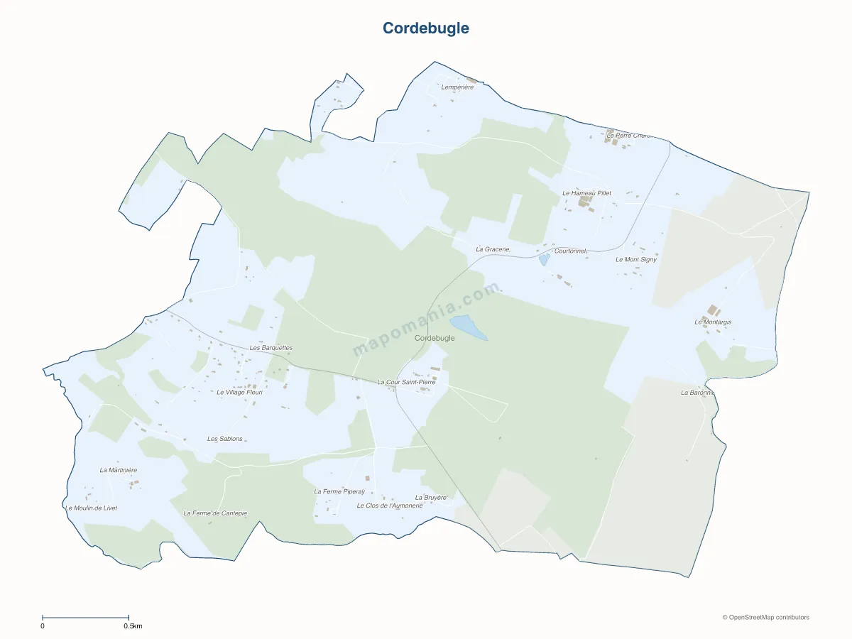 Carte de Cordebugle à personnaliser