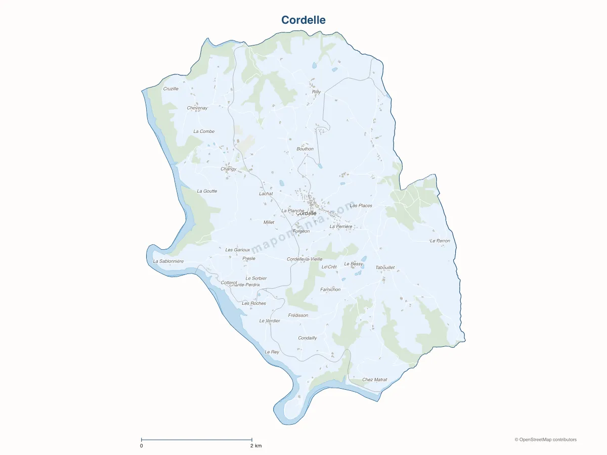 Carte de Cordelle à personnaliser