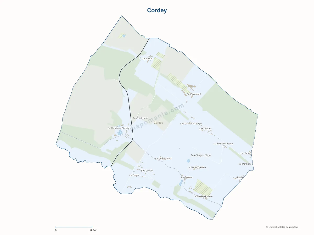 Carte de Cordey à personnaliser