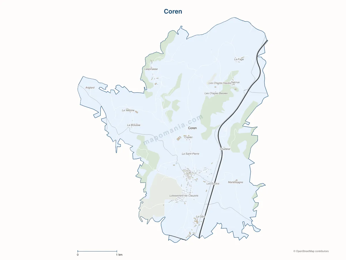 Carte de Coren à personnaliser