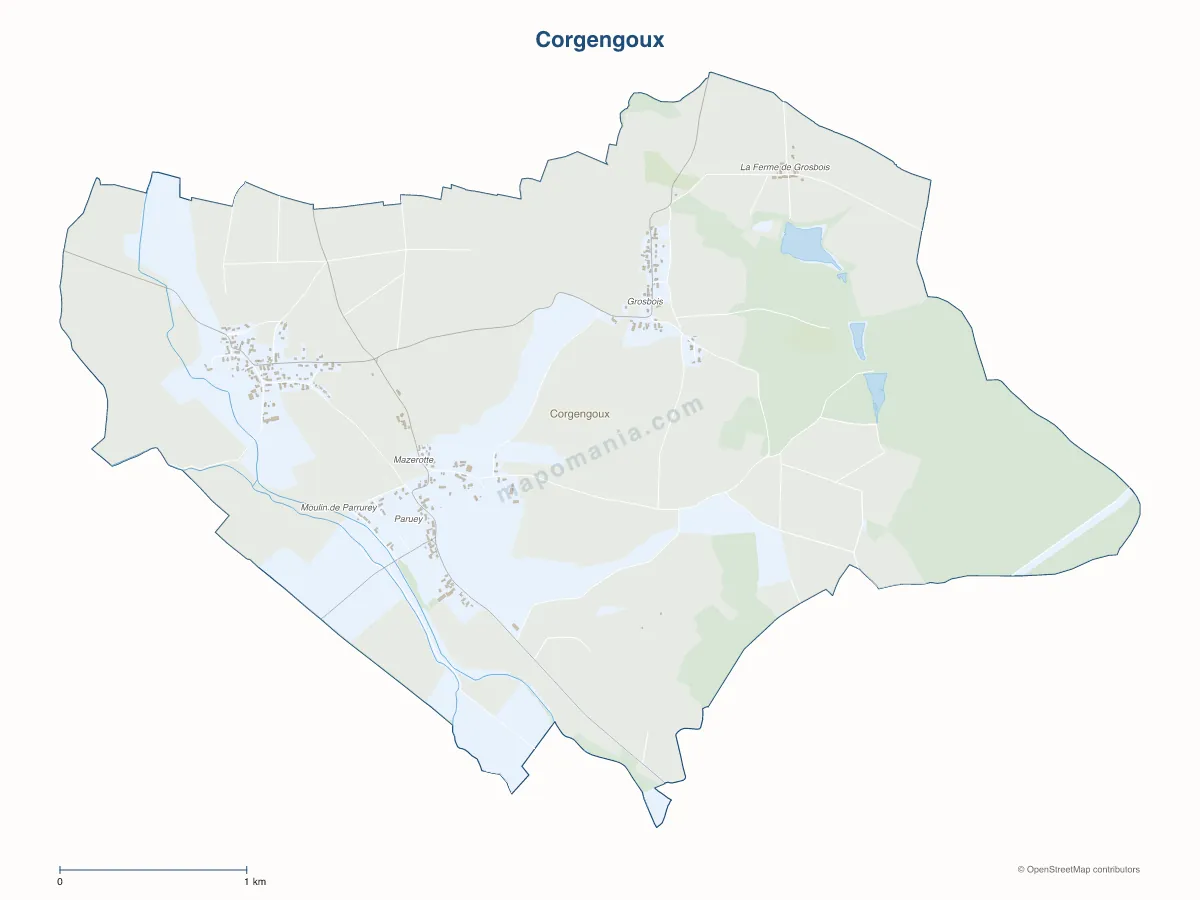 Carte de Corgengoux à personnaliser