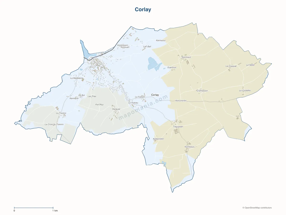 Carte de Corlay à personnaliser