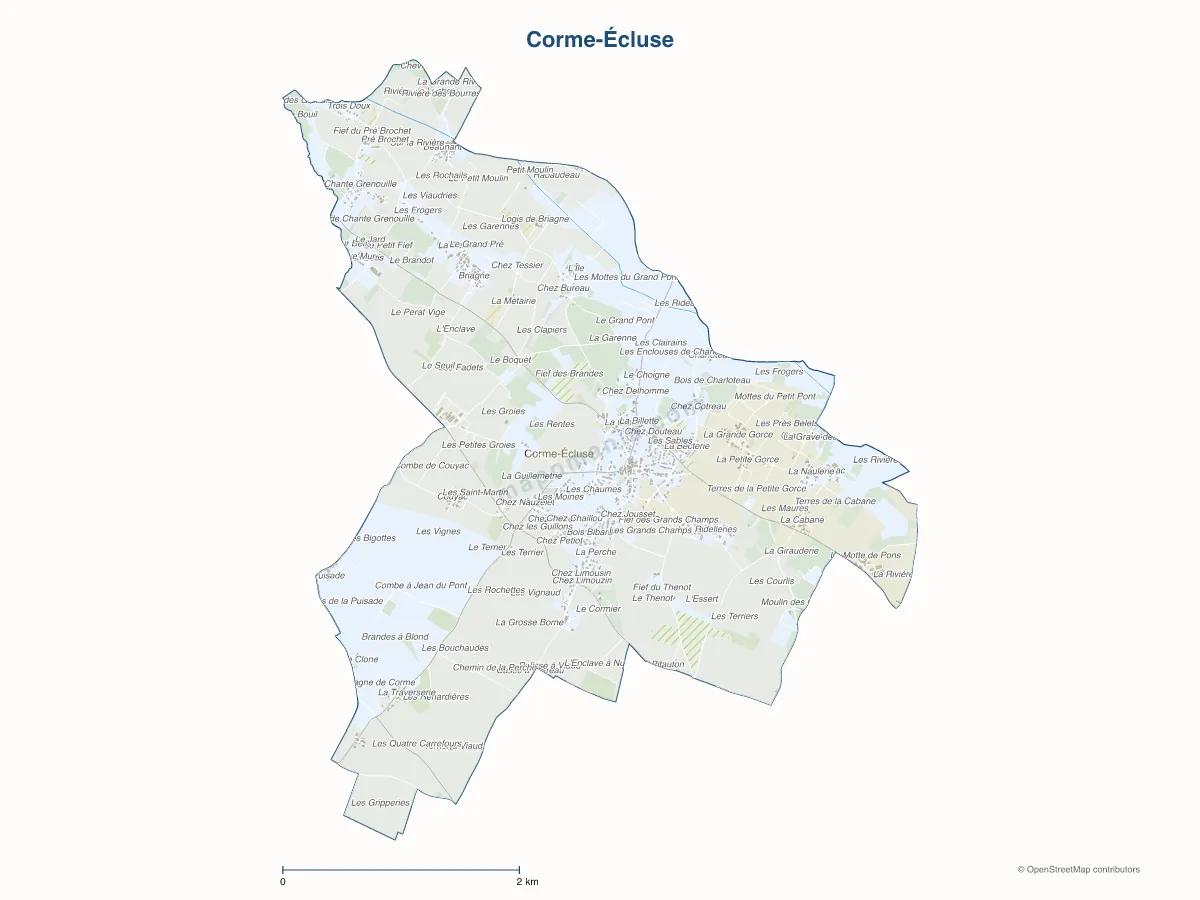 Carte de Corme-Écluse à personnaliser