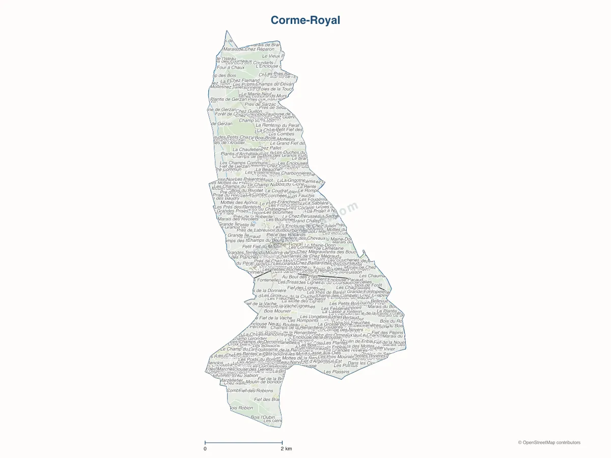 Carte de Corme-Royal à personnaliser