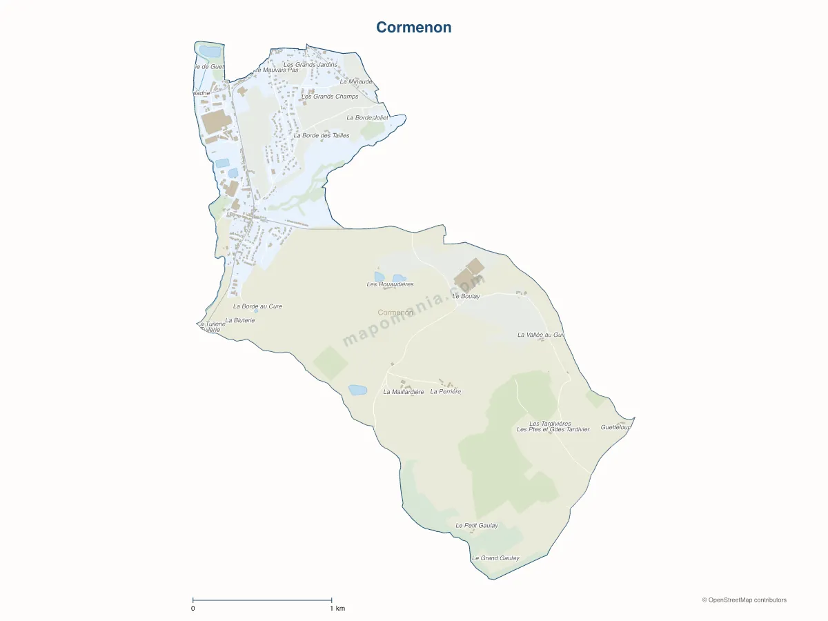 Carte de Cormenon à personnaliser
