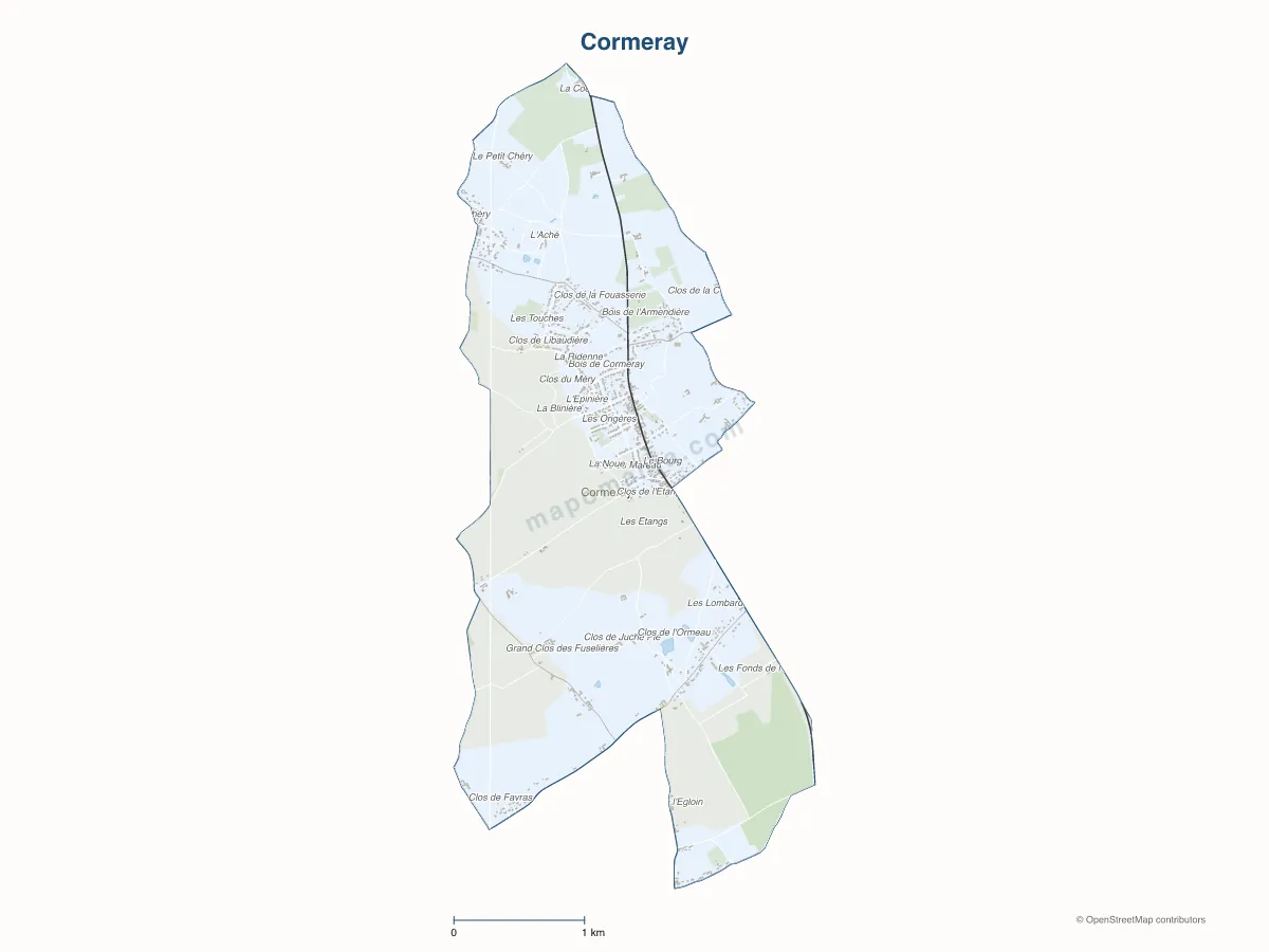Carte de Cormeray à personnaliser