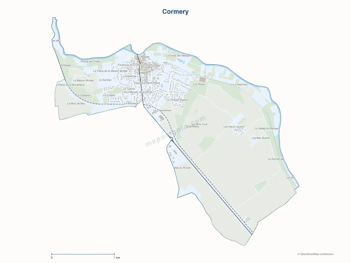 Carte de Cormery à personnaliser