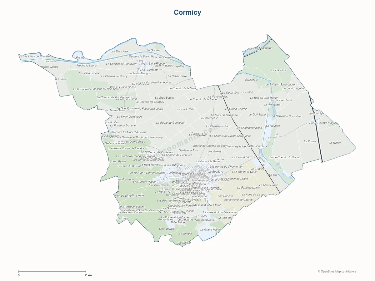 Carte de Cormicy à personnaliser