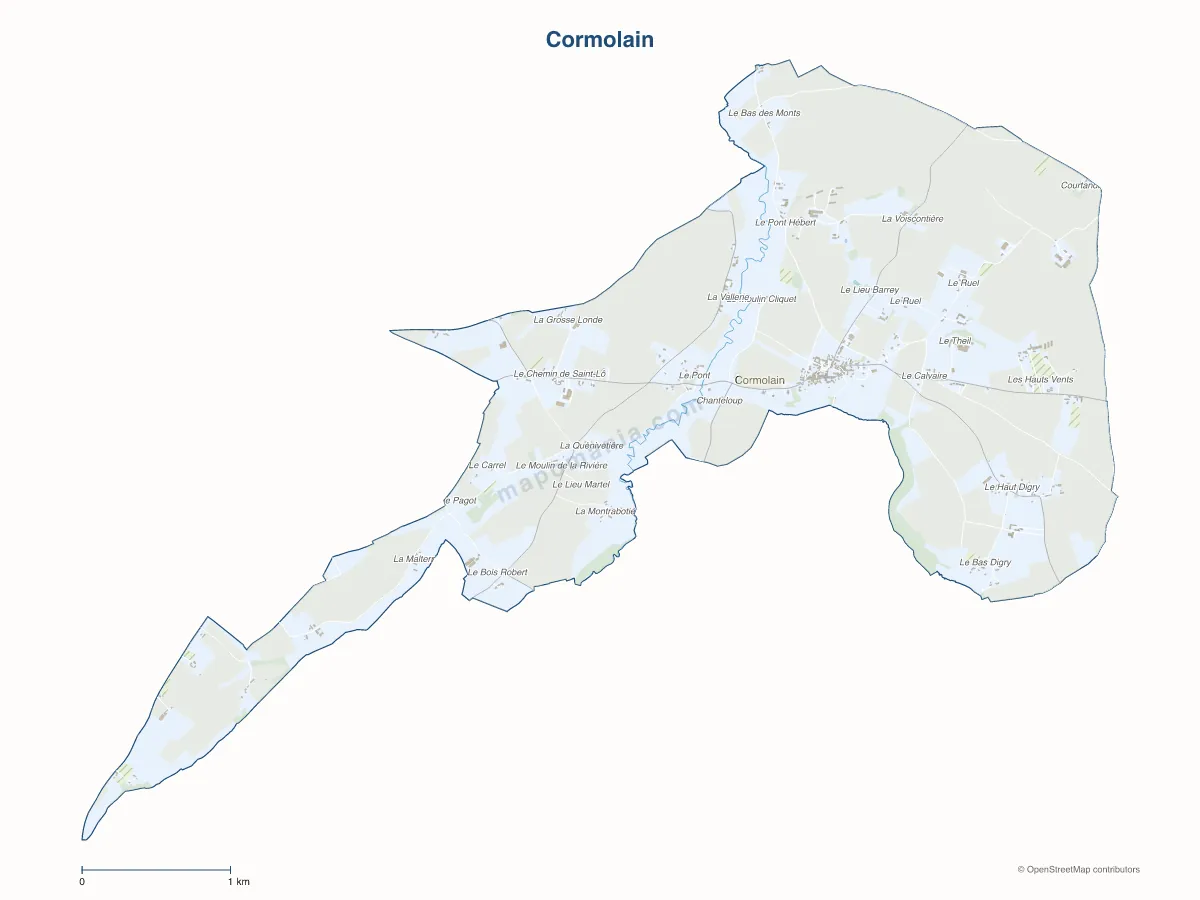 Carte de Cormolain à personnaliser
