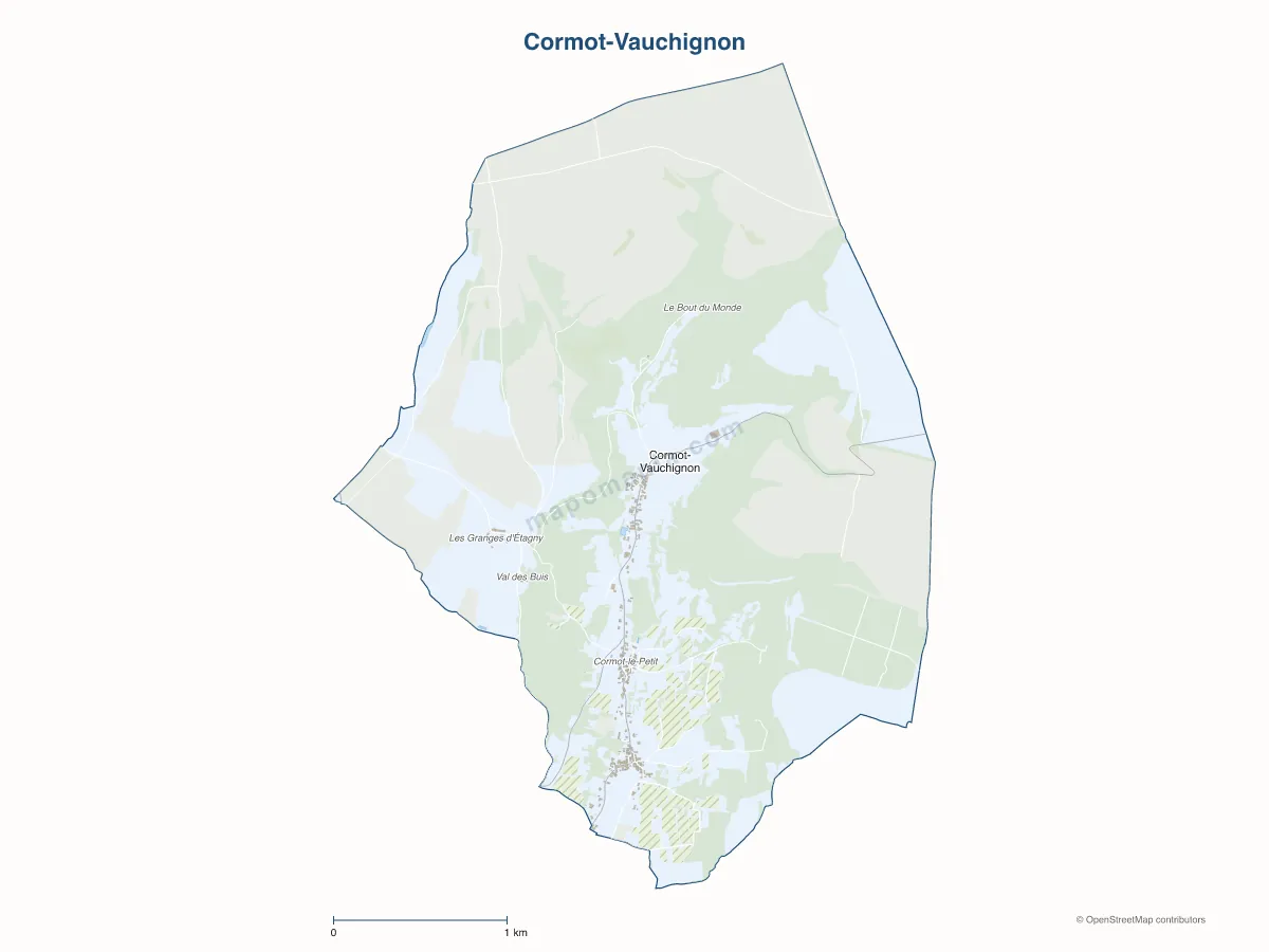 Carte de Cormot-Vauchignon à personnaliser