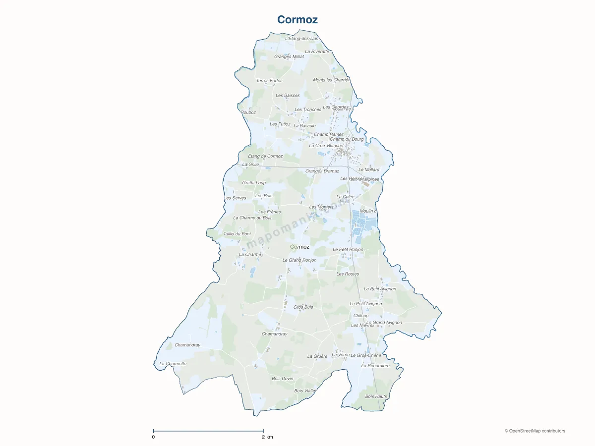 Carte de Cormoz à personnaliser