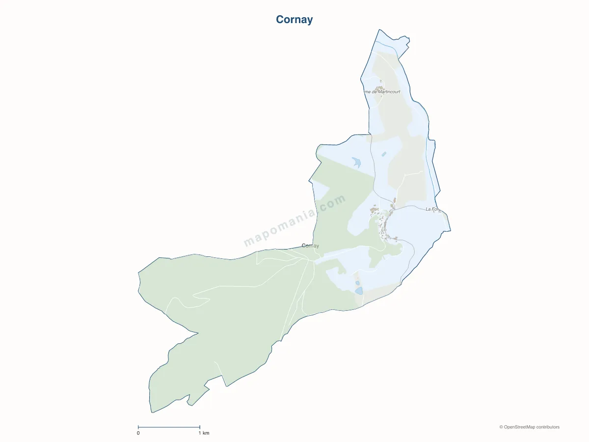 Carte de Cornay à personnaliser