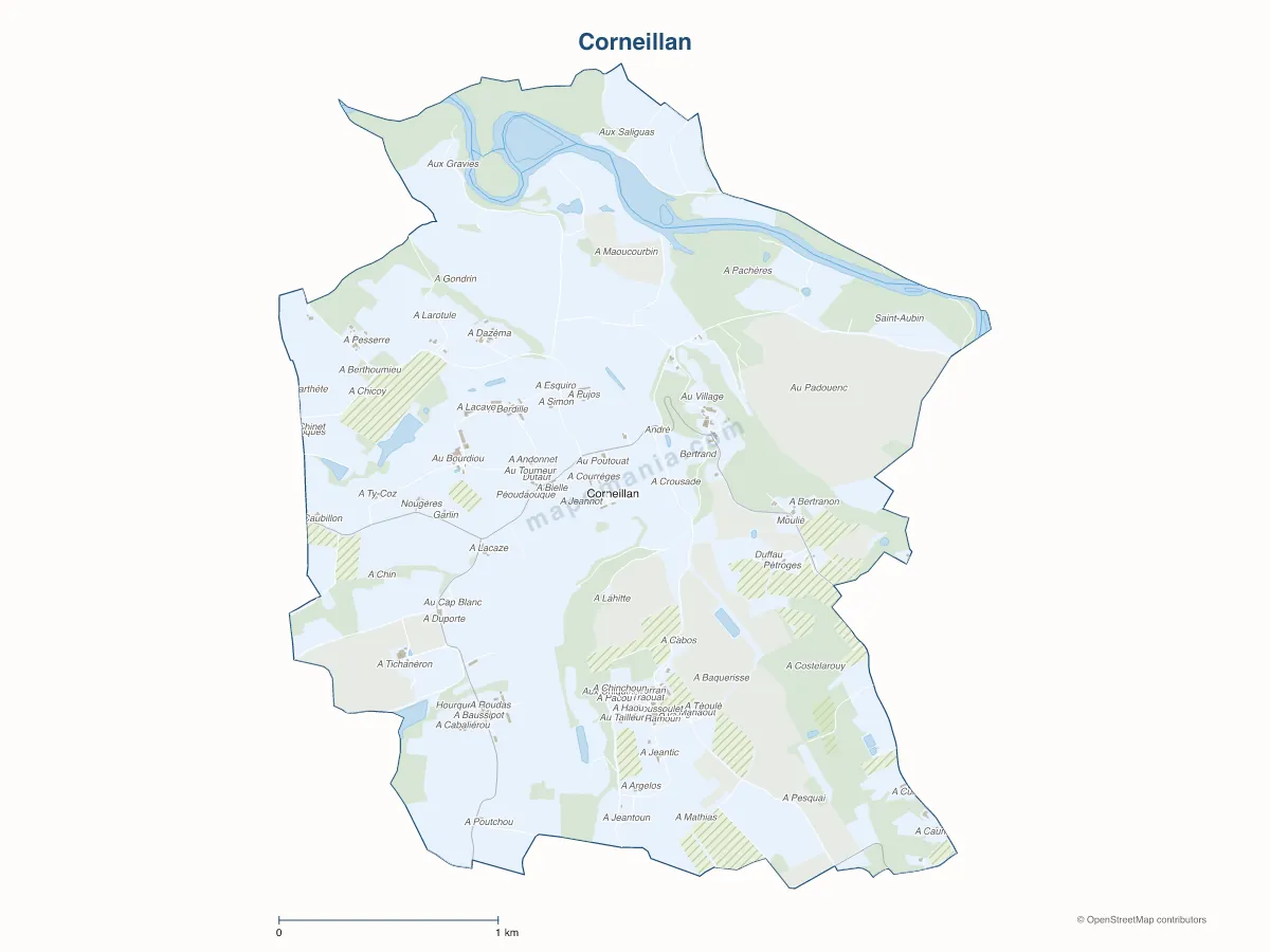 Carte de Corneillan à personnaliser