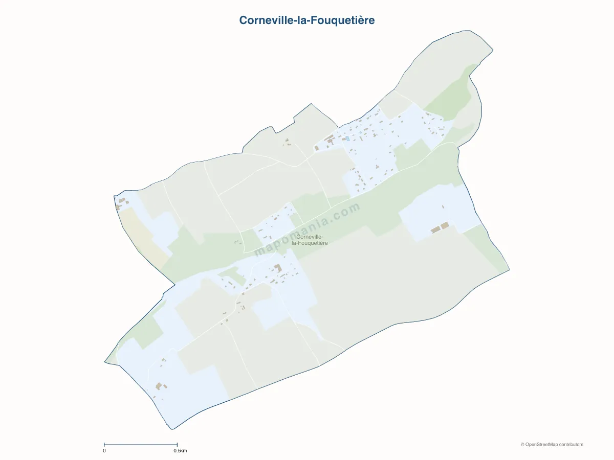 Carte de Corneville-la-Fouquetière à personnaliser