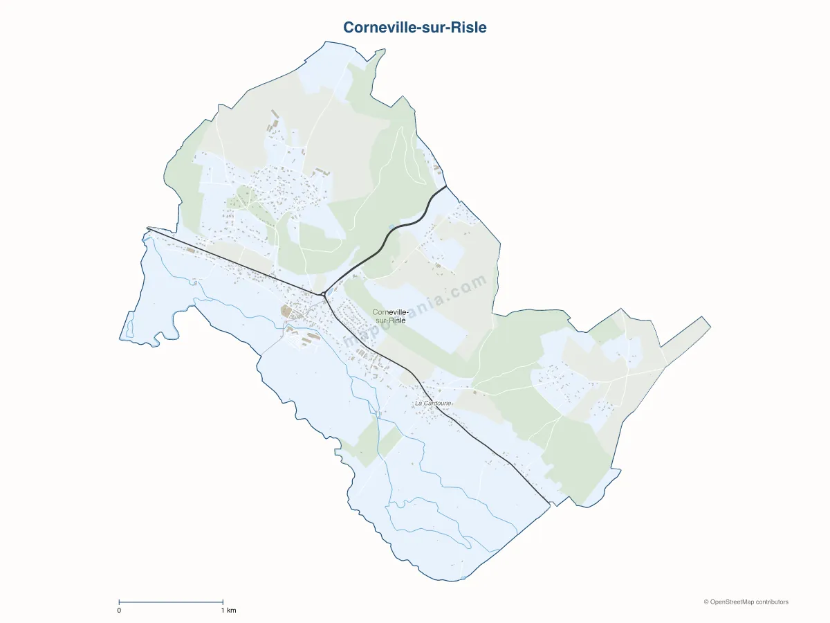 Carte de Corneville-sur-Risle à personnaliser