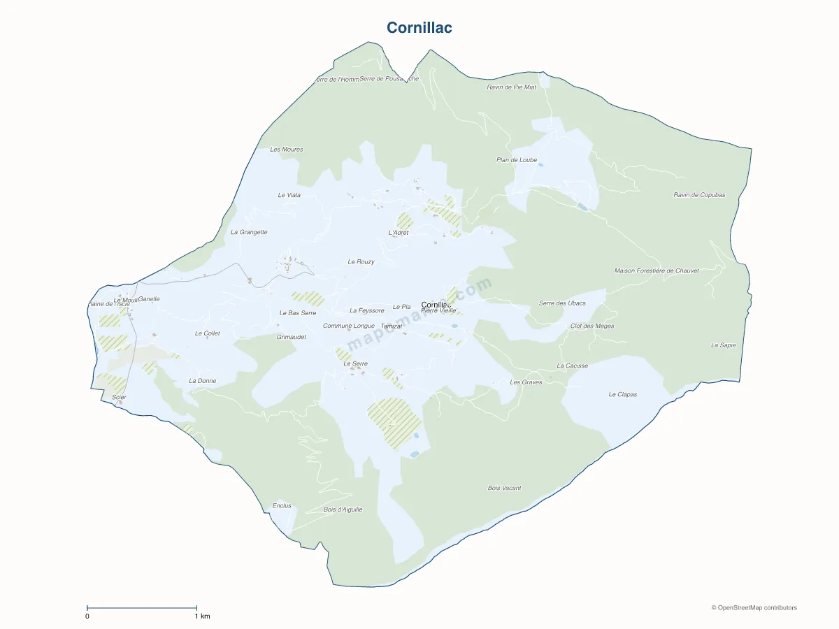 Carte de Cornillac à personnaliser