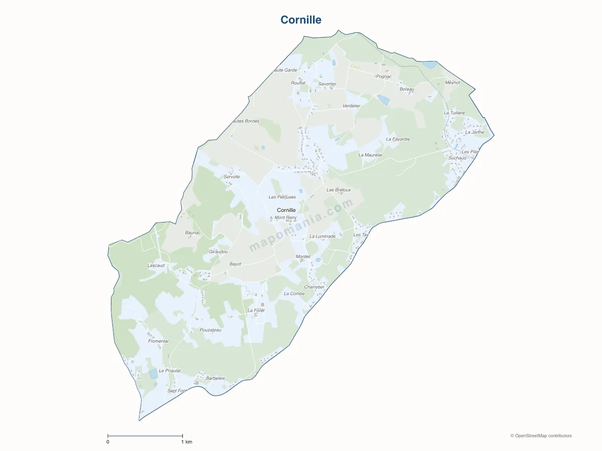 Carte de Cornille à personnaliser