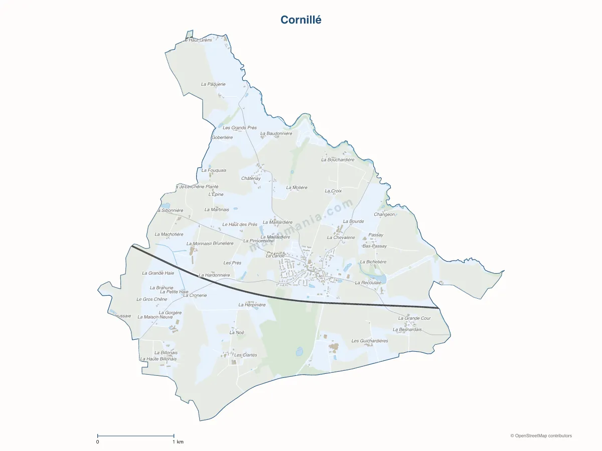 Carte de Cornillé à personnaliser