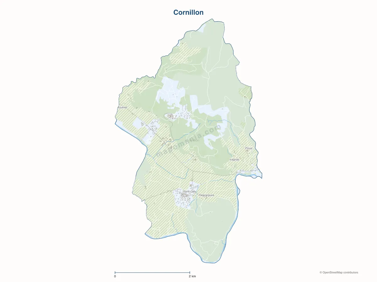 Carte de Cornillon à personnaliser