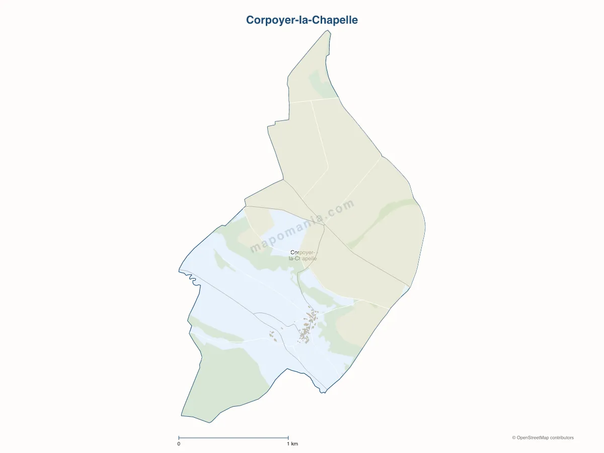 Carte de Corpoyer-la-Chapelle à personnaliser
