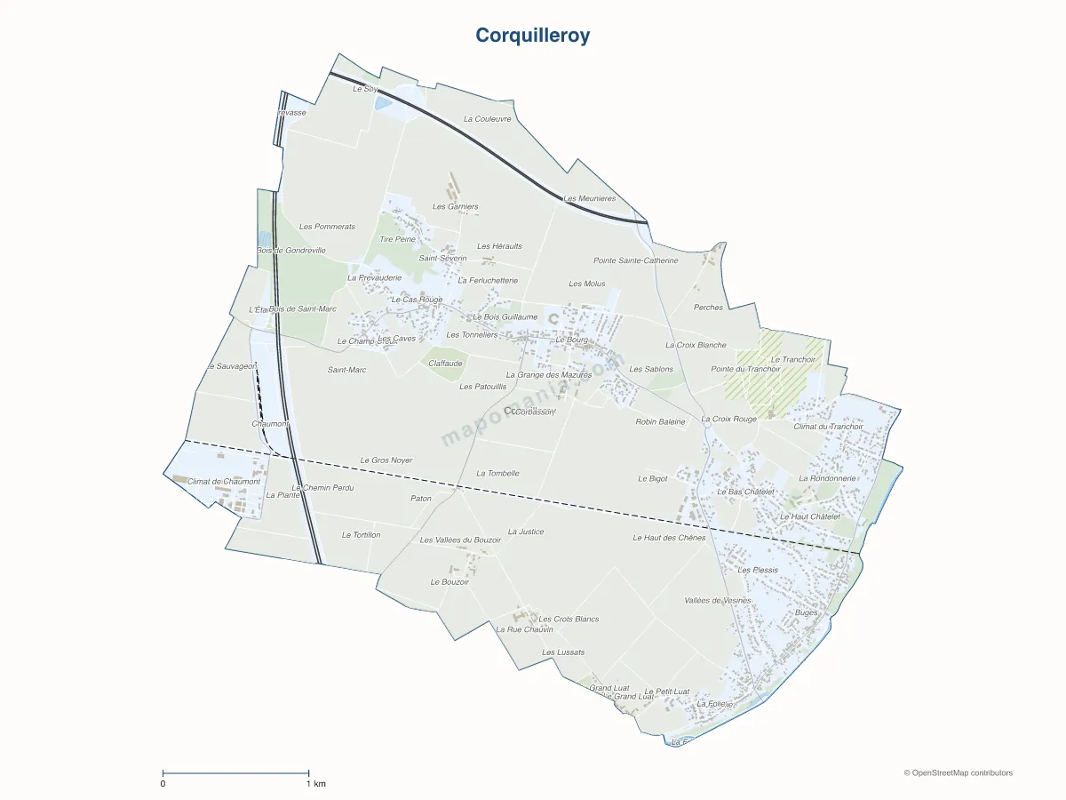 Carte de Corquilleroy à personnaliser