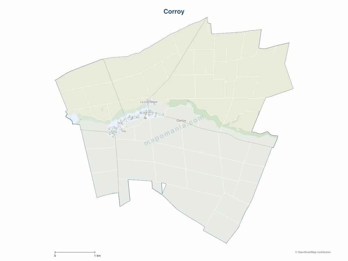 Carte de Corroy à personnaliser