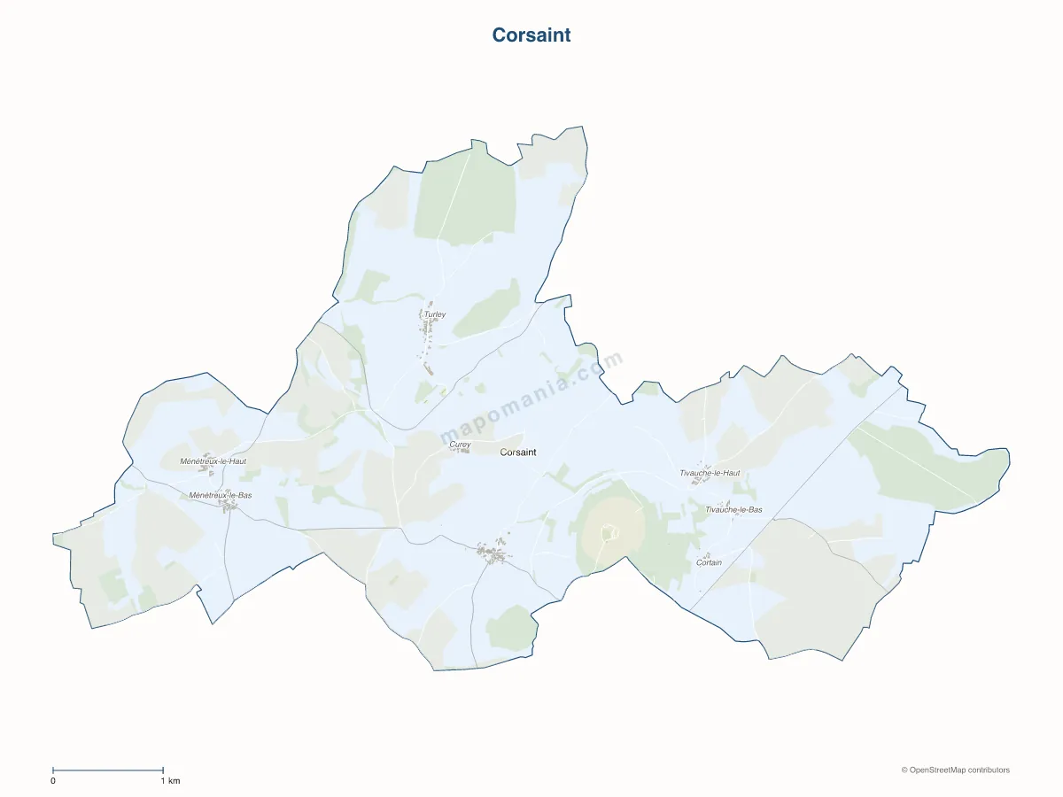 Carte de Corsaint à personnaliser