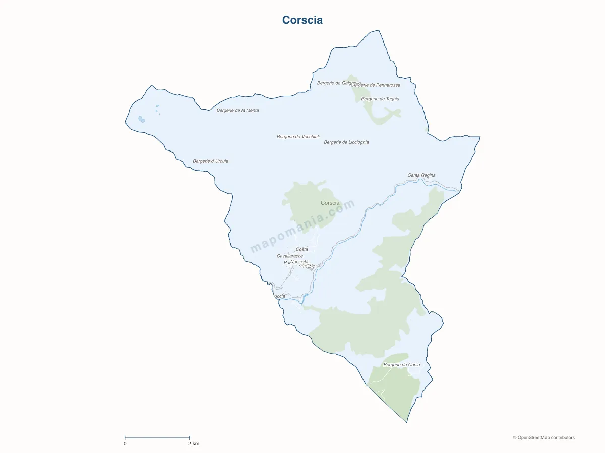 Carte de Corscia à personnaliser