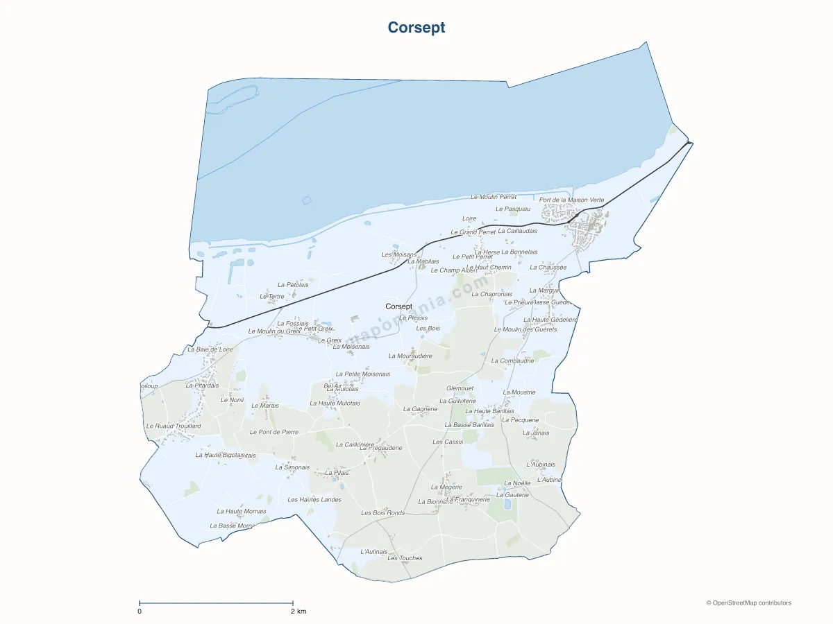 Carte de Corsept à personnaliser
