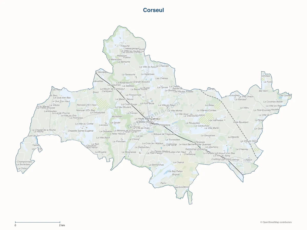 Carte de Corseul à personnaliser