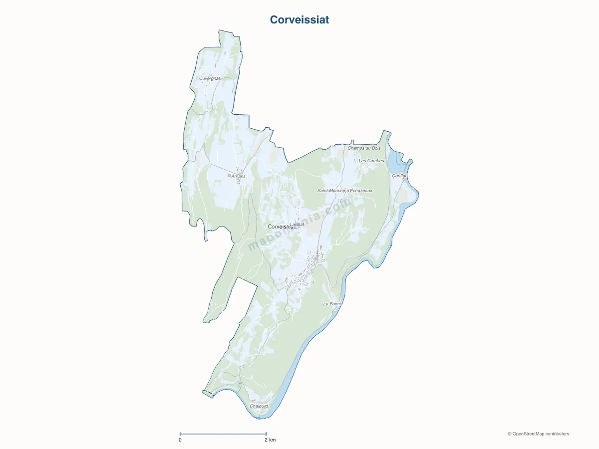 Carte de Corveissiat à personnaliser