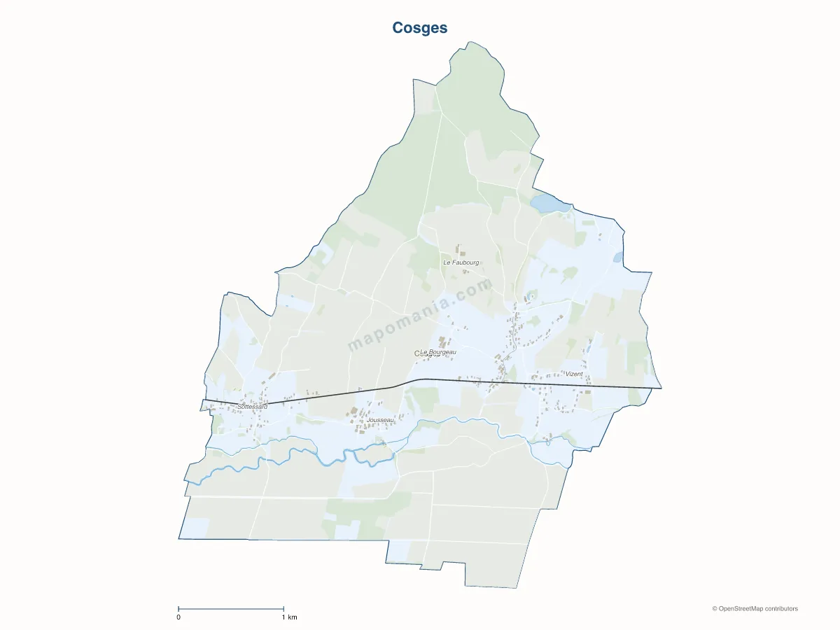 Carte de Cosges à personnaliser