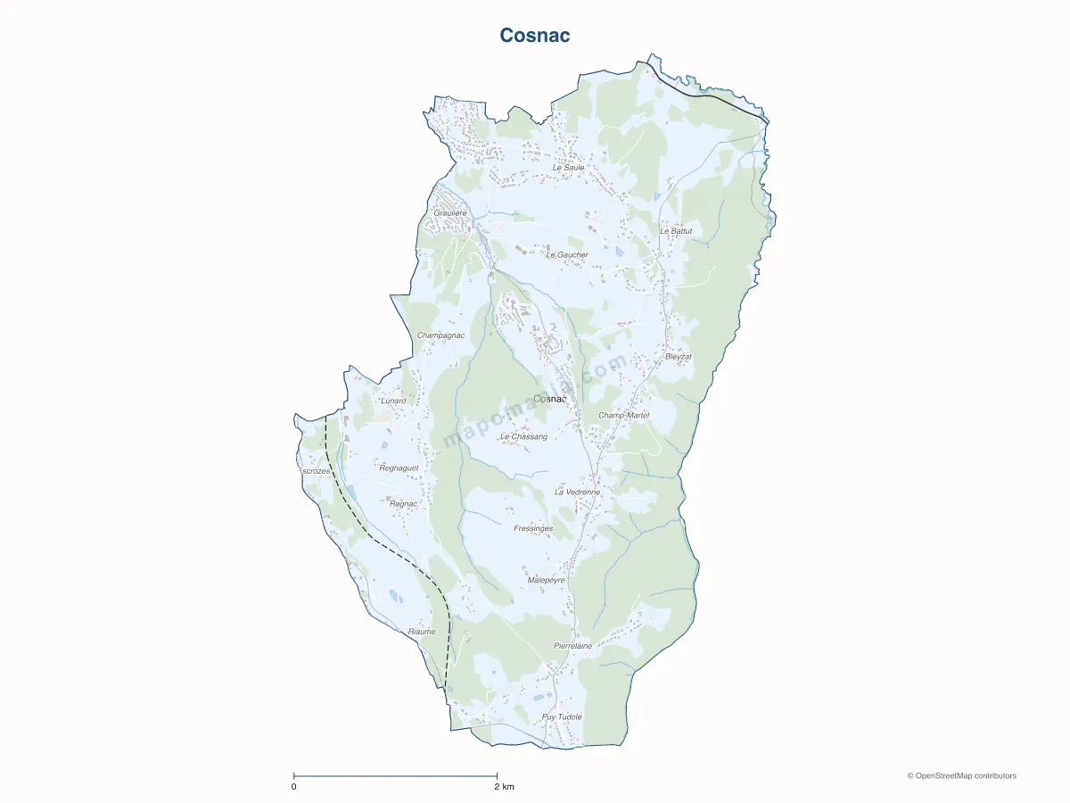 Carte de Cosnac à personnaliser