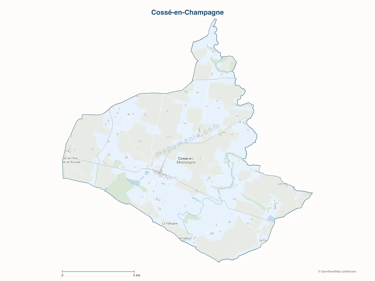Carte de Cossé-en-Champagne à personnaliser
