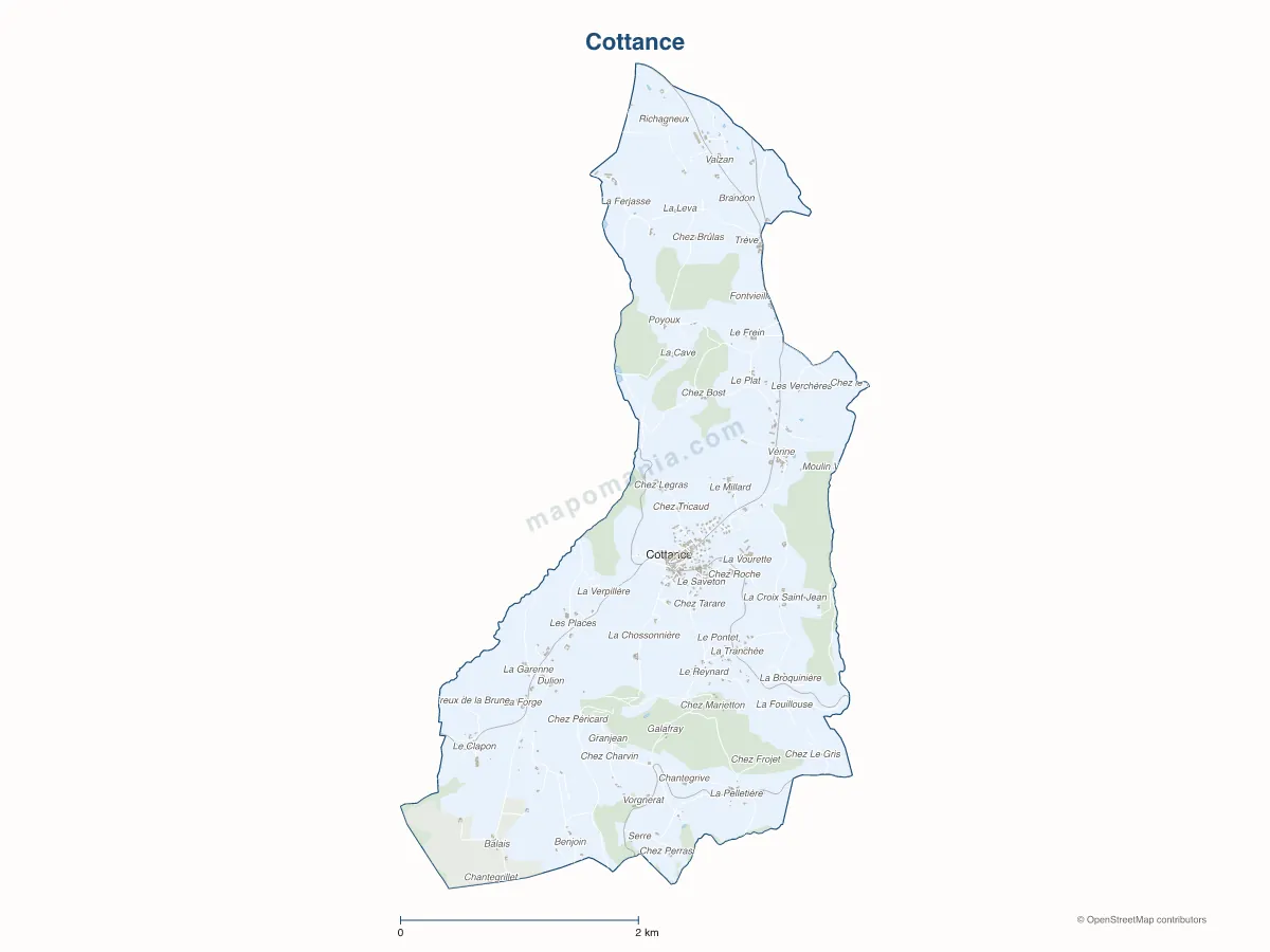 Carte de Cottance à personnaliser