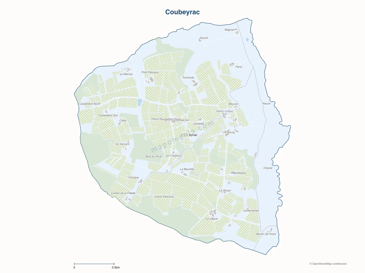 Carte de Coubeyrac à personnaliser