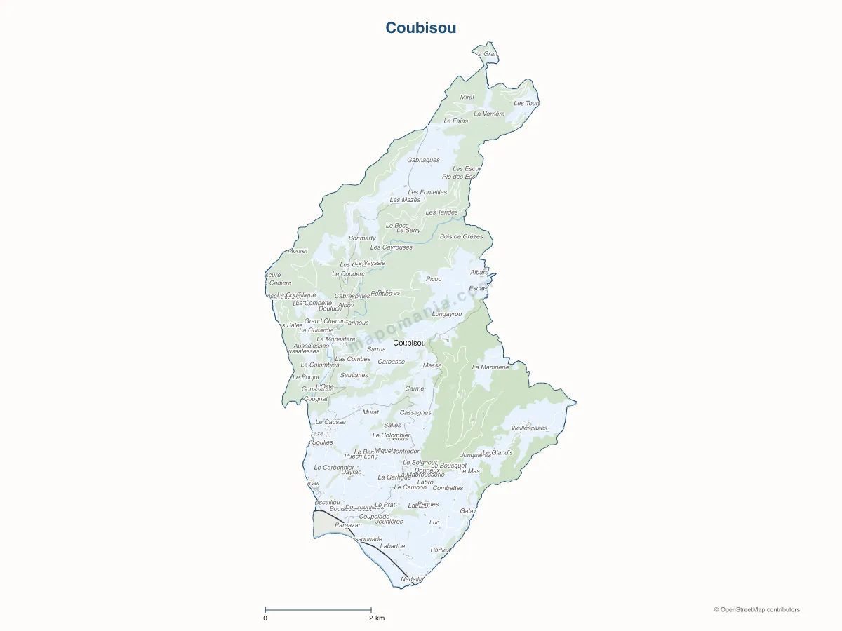 Carte de Coubisou à personnaliser