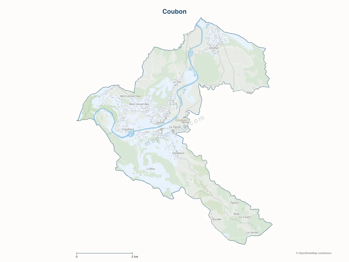 Carte de Coubon à personnaliser