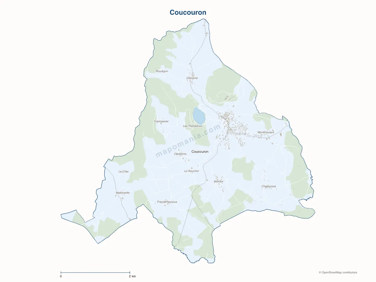 Carte de Coucouron à personnaliser