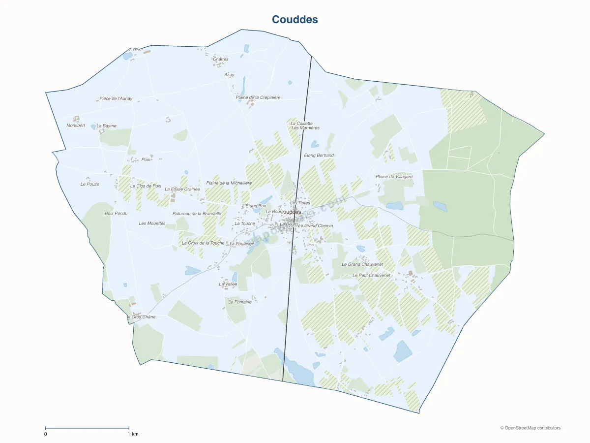 Carte de Couddes à personnaliser