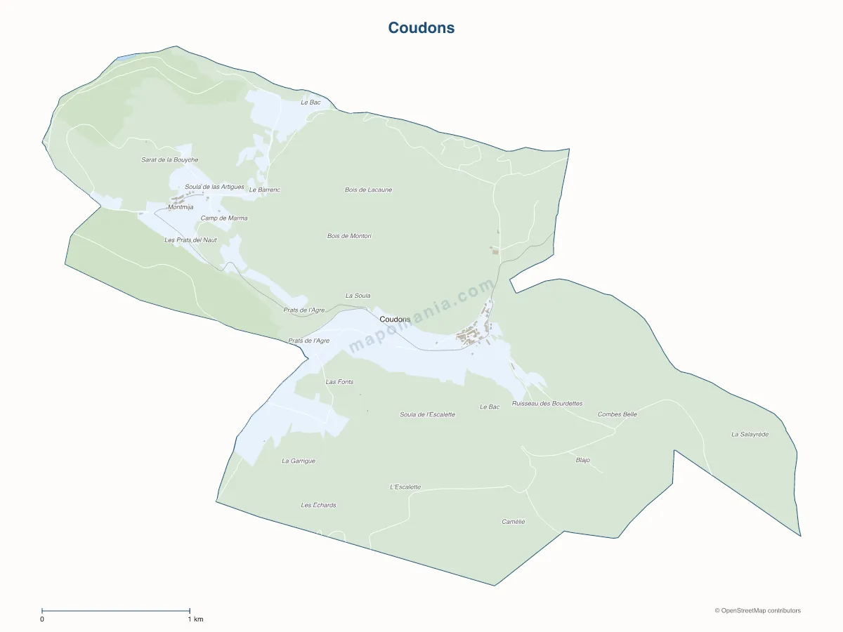 Carte de Coudons à personnaliser