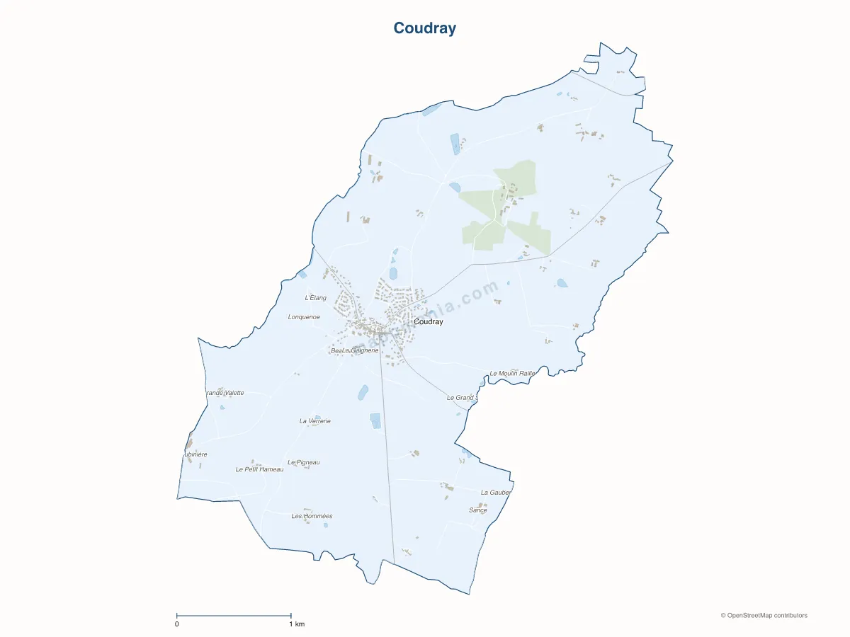 Carte de Coudray à personnaliser