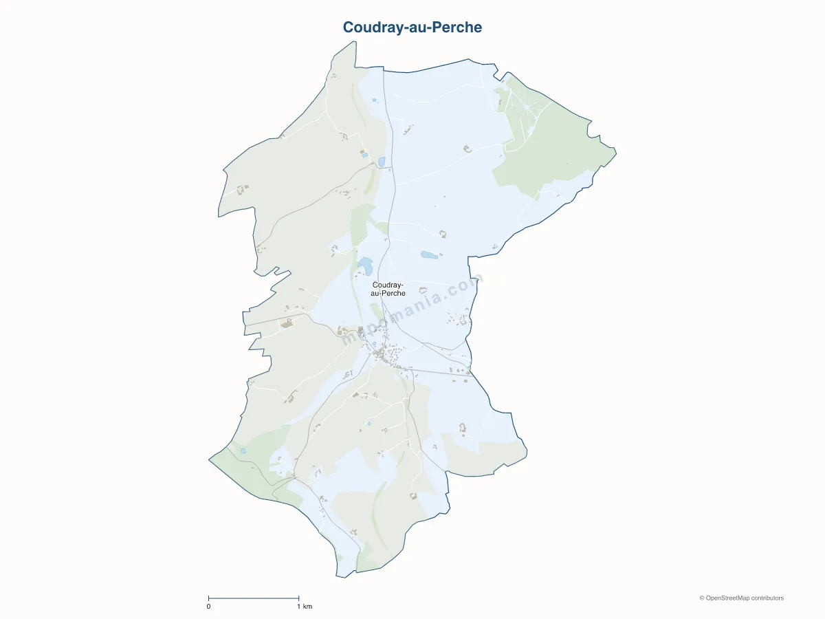 Carte de Coudray-au-Perche à personnaliser